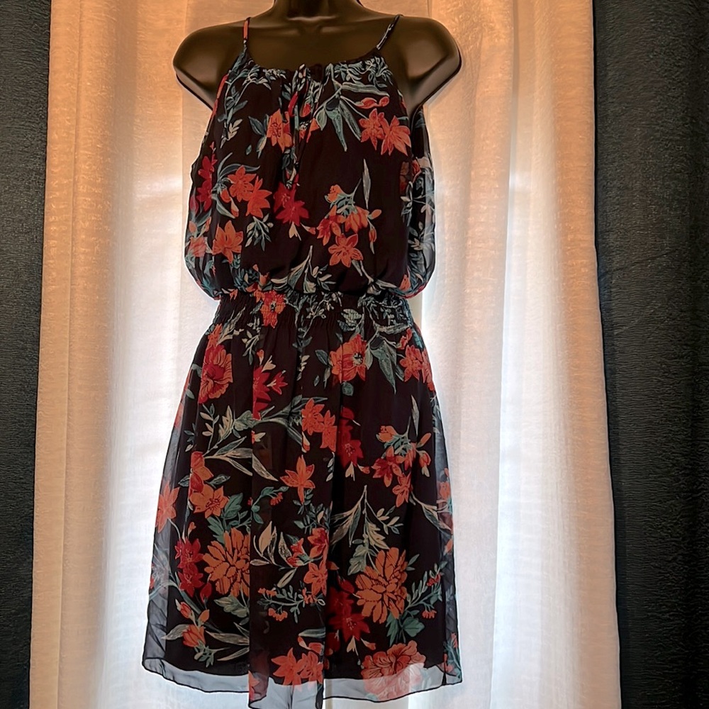 Navy Floral Dress